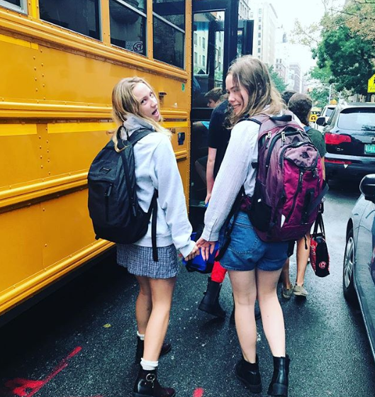 my girls off to school
